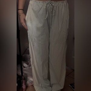 American Eagle Lounge Striped Adjustable Waistband Pants